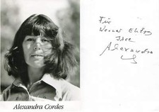 Alexandra Cordes autograph German WRITER, photo signed verso