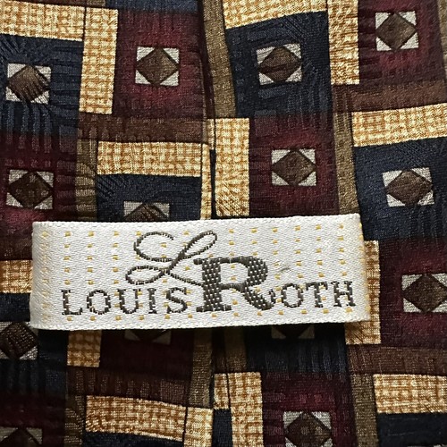 Louis K Roth Silk Louis Roth Necktie Mens Hand Made Multicolor Abstract Geometric | eBay