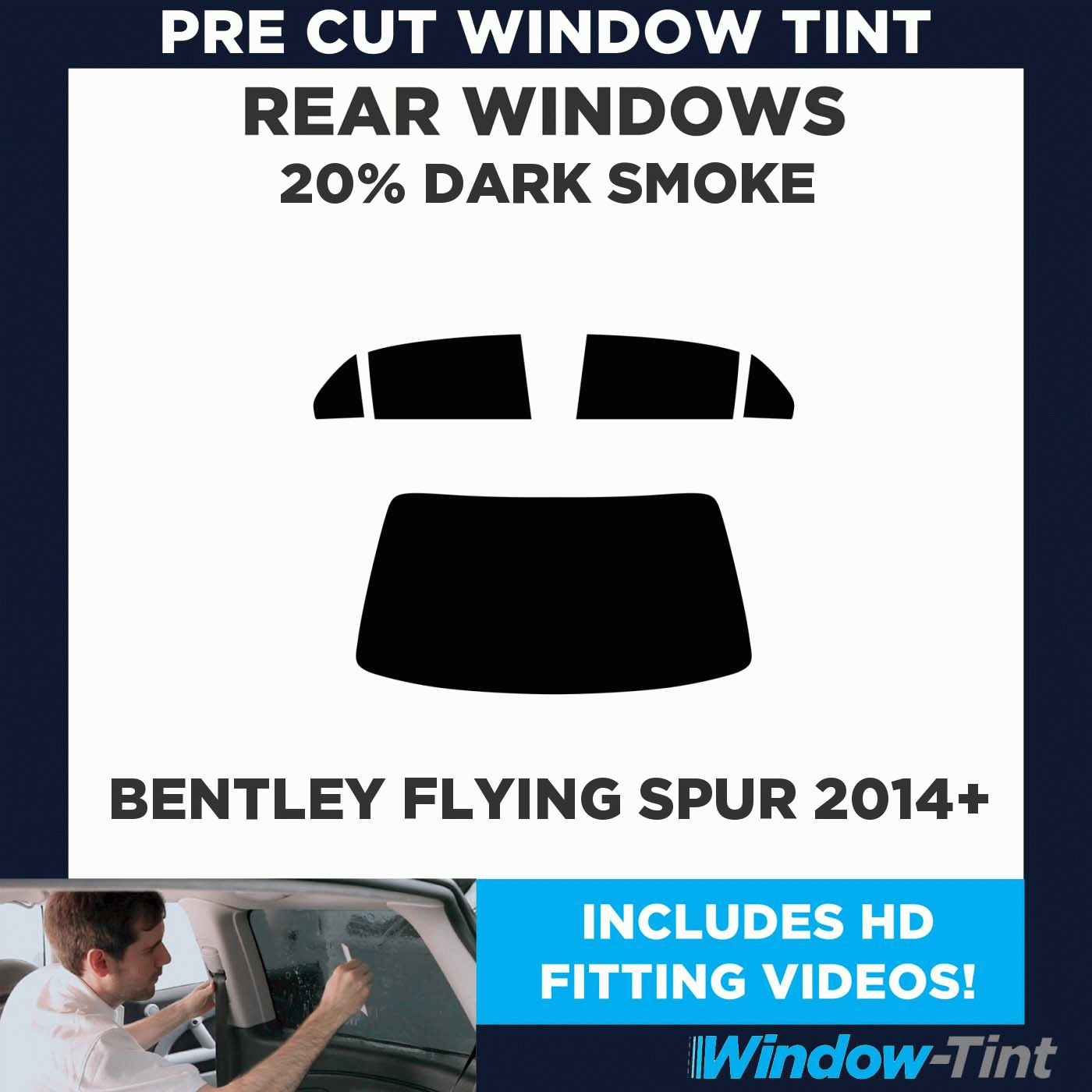 For Bentley Flying Spur 2014+ Pre Cut Window Tint Kit 20% Dark Rear Tinting Film