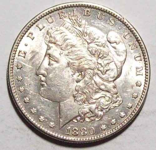 1880-O  Mediuml o VARIETY MORGAN DOLLAR   Choice  AU+  #14C60