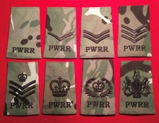 Pair of PWRR MTP Combat Rank Slide Princess Wales Royal Regiment Multicam Slide