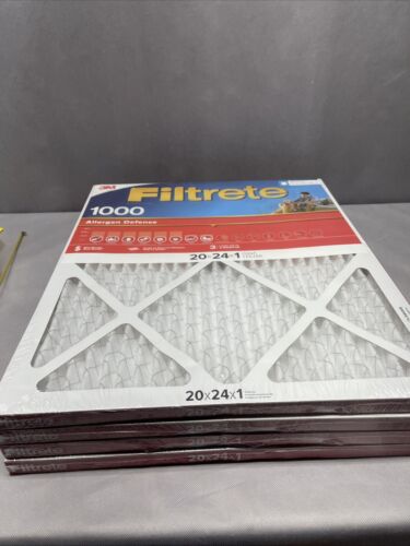 4 Pack 3M Filtrete 20x24x1 Air Filter, MPR 1000, MERV 11 Micro Allergen Defense