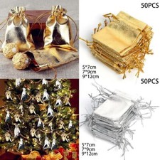 50Pcs Organza Gift Bags Wedding Party Favour Xmas Jewellery Candy Pouches Decor