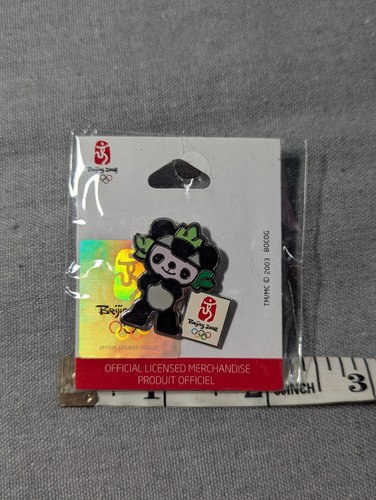 2008 Beijing China Summer Olympics Lapel Pin Button Jingjing Panda Mascot NEW - Picture 3 of 3