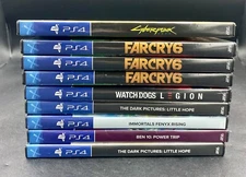 Bundle Lot of 9 PS4 Video Games Open Cyberpunk, The Dark Pict. Farcry 6 Ben 10