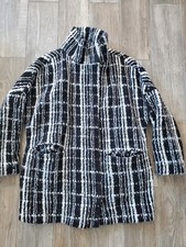 Mango black/white Oversized tweed jacket In Size Small