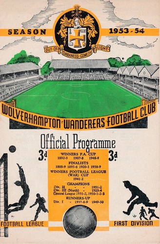 WOLVES v Portsmouth 1953/1954 - Wanderers Championship Season!