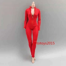 1:6 Red High neck sexy jumpsuit Bodysuit Clothes For 12" Action Figure Body Toy