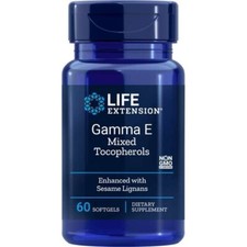 Life Extension Gamma E Mixed Tocopherols 60 Soft gels EXP 10/22 FREE SHIPPING
