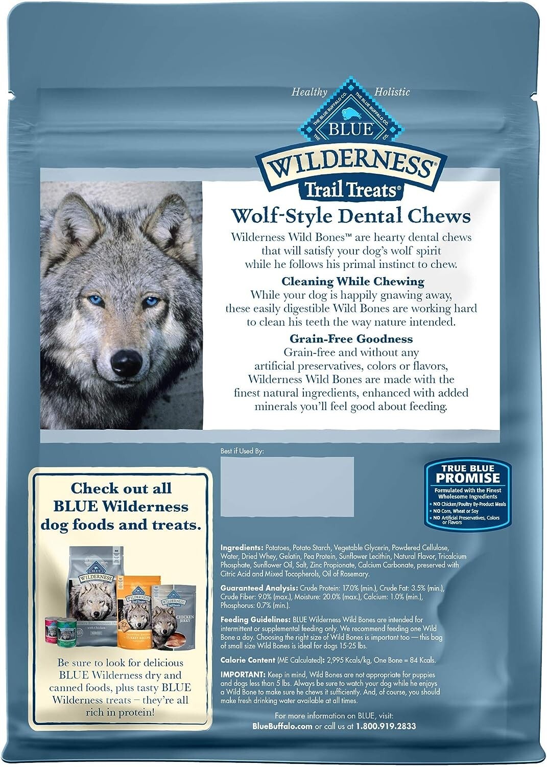 Blue Buffalo Wilderness Wild Bones Dental Chews Dog Treats, Small 10oz Bag. eBay