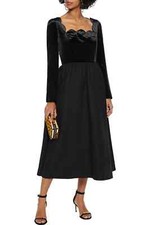 NWT NEW Valentino black wool velvet bodice long dress IT44 US 8 $5980+