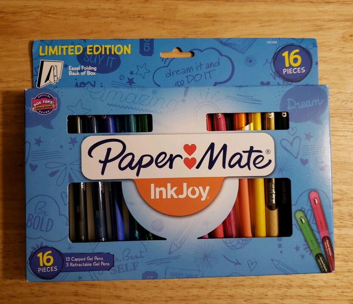 PAPER MATE INK JOY 16 GEL PENS LIMITED EDITION Capped & RT 16 Count. New