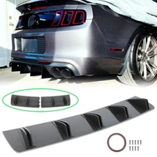 For 2010-2012 Ford Mustang Rear Bumper Lip Diffuser Spoiler Shark 10-Fins Carbon