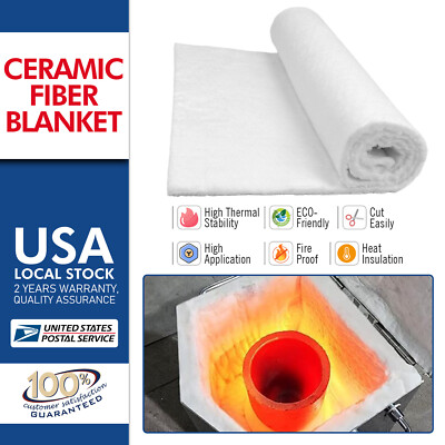 White Ceramic Fiber Blanket Fireproof High Temperature Insulation Mat Pad 10mm