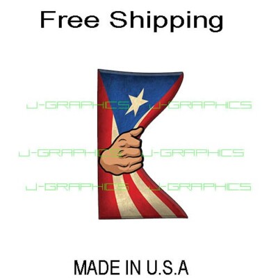 Puerto Rico Rican Flag Sticker Decal Hand Pulling Boricua PR BB