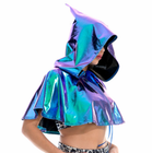 Reflective Capes Rave Festival Cape Rave Metallic Cloak Hooded Reflective Holographic ...