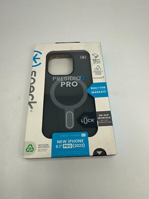 Speck Presidio2 Pro ClickLock Case with Magsafe for Apple iPhone 15 Pro charcoal