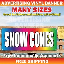 SNOW CONES Advertising Banner Vinyl Mesh Sign With Flavors Shaved Ice Cream