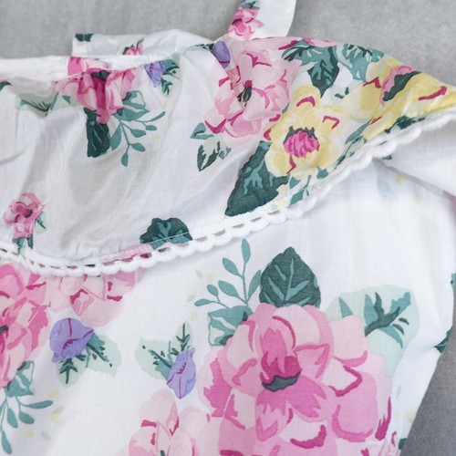 Janie and Jack Dress Floral Ruffle White Girls Size 12 Lined - Picture 2 of 11