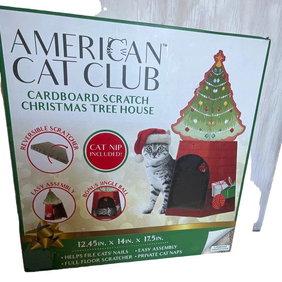 American Cat Club  Carboard Scratch Christmas Tree House  - Image 2 of 4