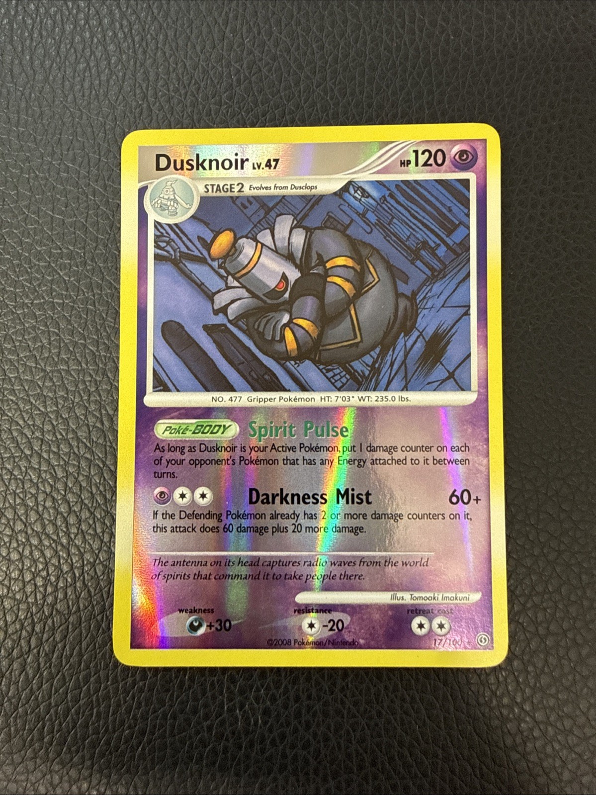 Dusknoir 17/100 Reverse Holo Stormfront Pokemon Card LP/NM
