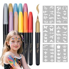 10 colors Face Painting Marker for Halloween and Makeup Parties Temporary tat...