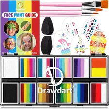 Professional Face Painting Kit for Kids & Adults, Split 12 Colors Classic 