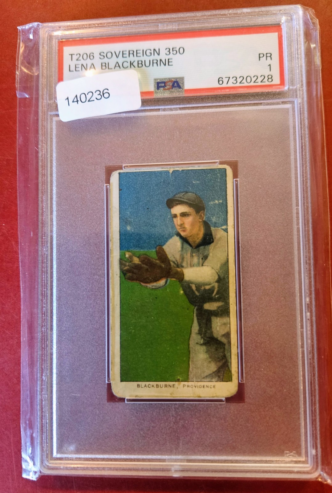 1909–11 T206 Lena Blackburne Sovereign 350 PSA 1 PR