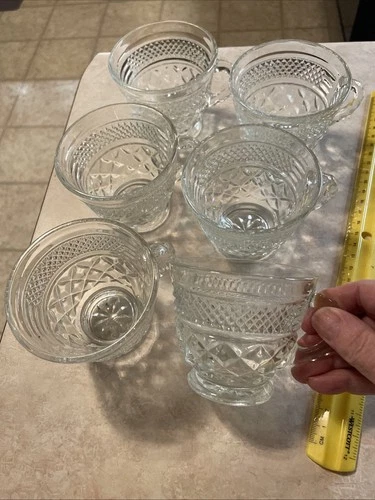 Anchor Hocking Clear Glass Snack Punch Cup 6 oz Set of 6 Vintage