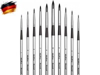 10 Nylon Aquarellpinsel Set, Runder Pinsel FüR Aquarell, Wasserfarben, Acryl,