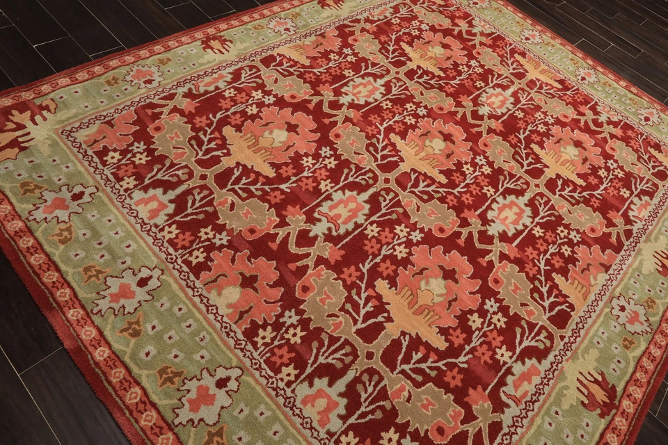 8x10手工塔夫特羊毛玫瑰手工传统毛绒桩地毯 — 第 2/4 张图片