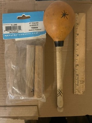 5  Piccolo Claves +  Maraca New Pair Tycoon Percussion IQ+ Early Child Education