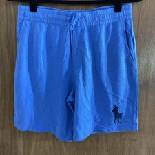 Polo Ralph Lauren Boy's Blue Big Pony Fleece Shorts Large 14-16