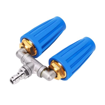 #ad 2.5 Orifice 360° Rotating Pressure Washer Dual Turbo Nozzle 1 4quot; Connector Blue $22.24