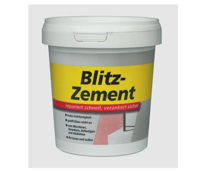 Zement Zementmasse Mörtel Montagemörtel supernova 1kg Gebinde Grau Blitzzement