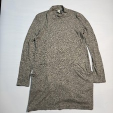 Paper Crane Sweater Dress Womens Small Gray Mock Neck Long Sleeve Knit Pockets