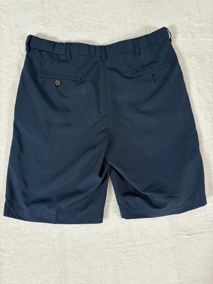 Haggar Chino Shorts Mens Size 34 Navy Blue Stretch Slash Pocket Mid-Rise Outdoor - Image 2 of 4