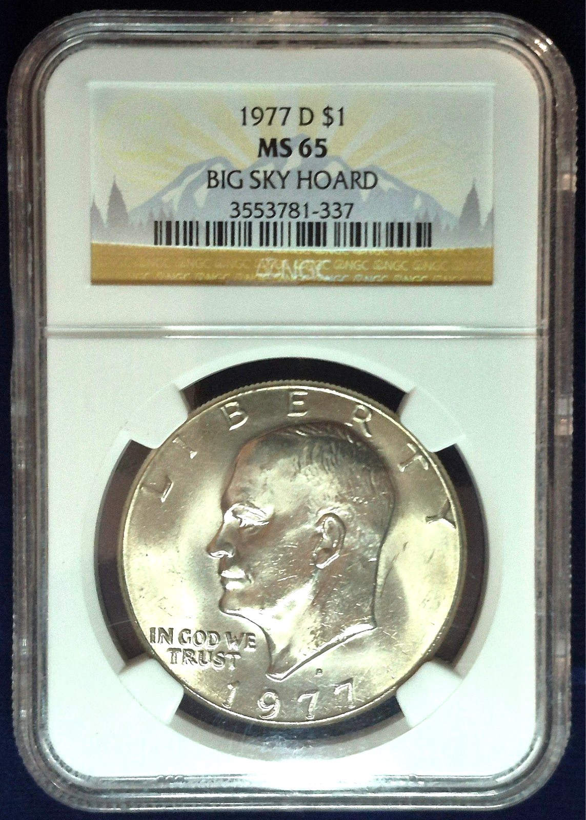 1977 D NGC MS65 - Clad Eisenhower IKE Dollar $1 US Coin - Famous BIG ...