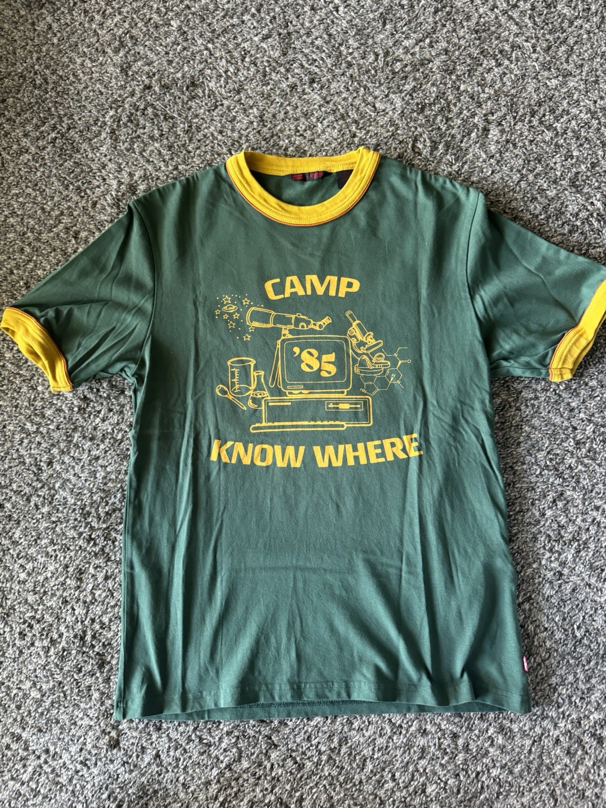 Levis x Stranger Things Camp Know Where Ringer Tee Dark Green Size Small