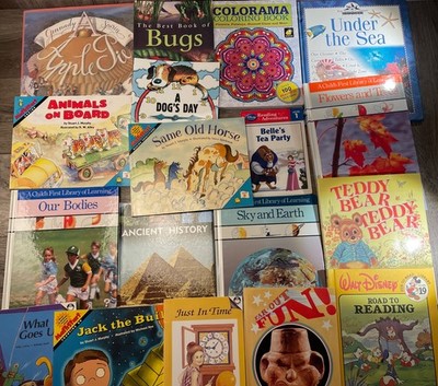 Lot of 18 Children's Learning Books: Science, MathStart, Disney, & History STEM