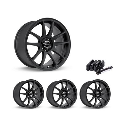 5x100 Set of 4 17'' Rims Black Alloy Wheel fits 2003-08 Hyundai Tiburon, OEK2 RTX