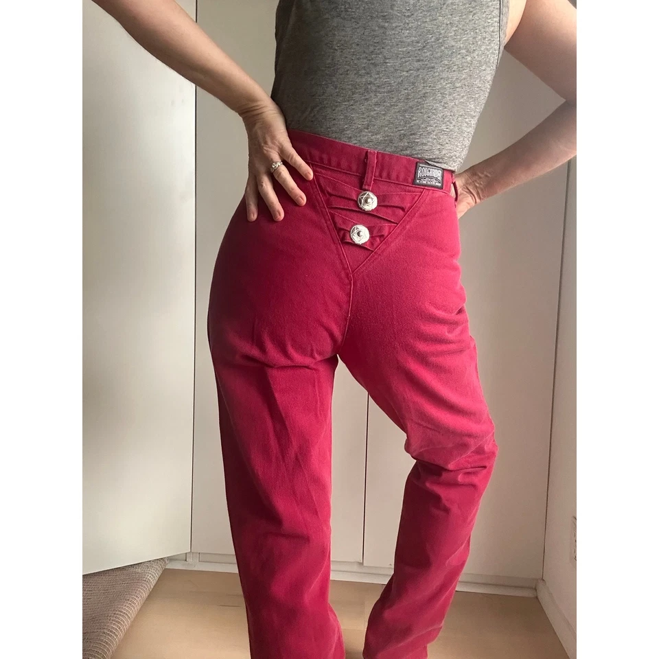 Vintage 90s Roughrider Colored Denim Jeans Western Cowgirl NFR Looks Size 29 - Image 2 of 4