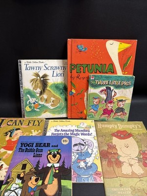 Lot Of Vintage Little Golden Books Et Al Sesame Street Yogi Petunia Etc