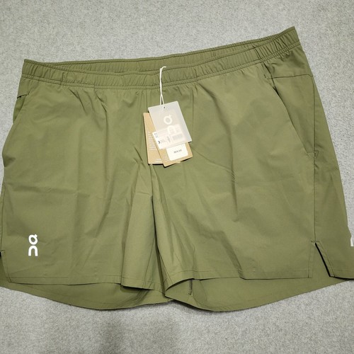 Run On Clouds Men Essential 5” Inseam Shorts Green XXL Taiga Logo New NWT $69.99