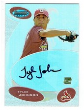 Tyler Johnson 2003 Bowman's Best Autograph Rookie Card #TJ. rookie card picture