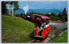 Postcard North Pole NY Adirondack Mts. Candy Cane Express at Santa's Workshop