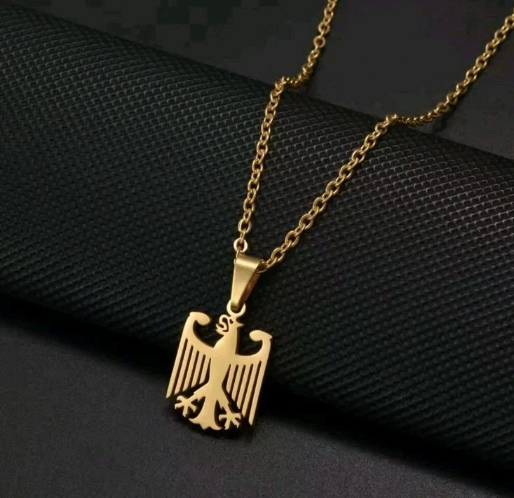 14 Karat Gelbgold Anhänger Mit Adler, Kugel & Anker – Handgefertigter Charm, Made In USA, Ohne Stein