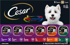 Cesar Wet Dog Food Classic Loaf, Variety Pack 3.5 oz, (36 Count, Pack of 1)