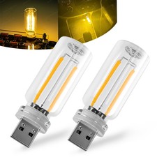 2x Touch Adjustable Dimmable Car USB Night Light Glass Bottle Lamp Plug Play