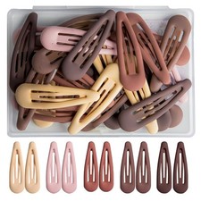 30PCS Non-Slip Metal Hair Clips, 4.8cm/1.89 Inch Small Barrettes Brown